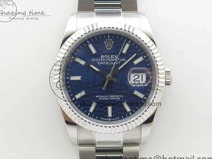 0125 Stylish DateJust 36 SS 126200 BP Maker 1:1 Best Edition Fluted Bezel Blue Dial on Oyster Bracelet 2538